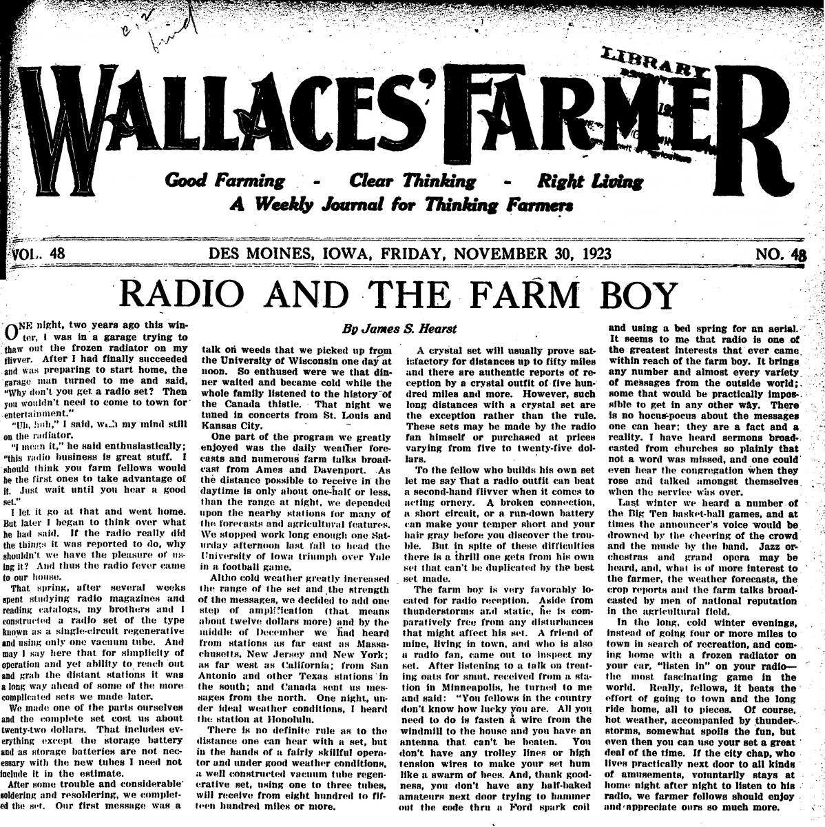 Radio and the Farm Boy